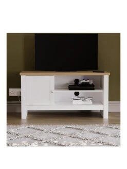 Vida Designs Arlington 1 Door TV Unit - Fits Up To 43 Inch TV - White -FurniHaven Shop RWQEM SQ3 0000000013 WHITE SLa