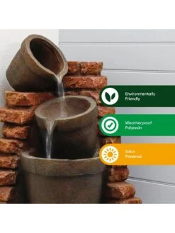 Streetwize Solar Water Feature - Bricked Wall -FurniHaven Shop T3ALP SQ4 0000000029 MULTI SLd2