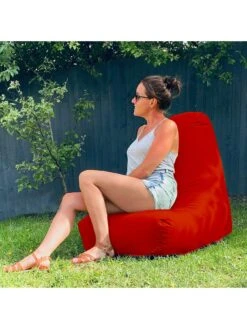 Rucomfy Indoor/Outdoor Large Bean Chair -FurniHaven Shop T3LGM SQ3 0000001827 CERISE SLd