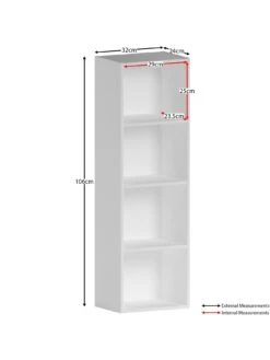 Vida Designs Oxford 4 Tier Cube Bookcase -FurniHaven Shop T3LQD SQ7 0000000013 WHITE DGy
