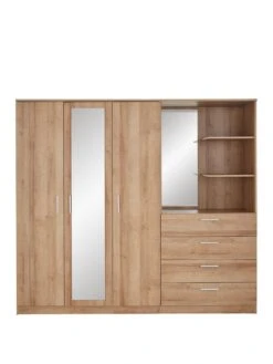 Everyday Panama 3 Door, 4 Drawer Combi Wardrobe - FSC® Certified -FurniHaven Shop T3XDE SQ2 0000000006 OAK SLf