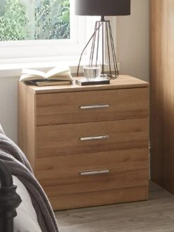 Everyday Panama 3 Drawer Wide Bedside Cabinet - FSC® Certified