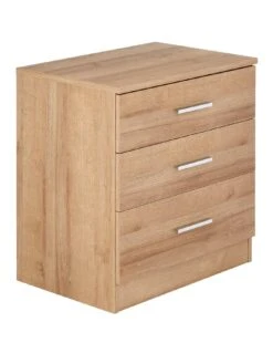 Everyday Panama 3 Drawer Wide Bedside Cabinet - FSC® Certified -FurniHaven Shop T3XDF SQ3 0000000006 OAK SLa
