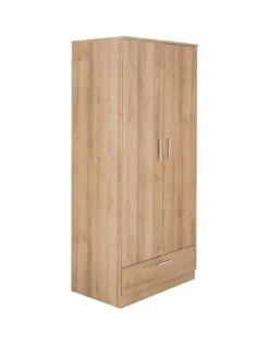 Everyday Panama 2 Door, 1 Drawer Wardrobe - FSC® Certified -FurniHaven Shop T3XDH SQ3 0000000006 OAK SLa