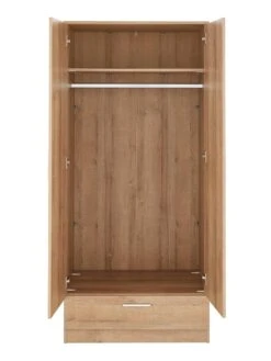 Everyday Panama 2 Door, 1 Drawer Wardrobe - FSC® Certified -FurniHaven Shop T3XDH SQ4 0000000006 OAK SLd