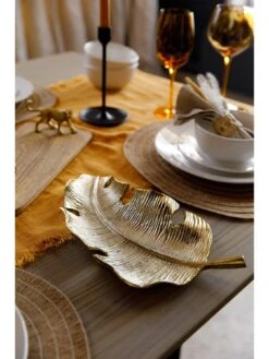Maxwell & Williams Artesa Brass Leaf Serving Platter 14 Maxwell & Williams Artesa Brass Leaf Serving Platter -FurniHaven Shop TAFQH SQ6 0000000651 BRASS SLd4