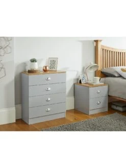 Lloyd Pascal Henley 4 Drw Chest With Cup Handles -FurniHaven Shop TAMCV SQ2 0000000311 GREY OAK RSr
