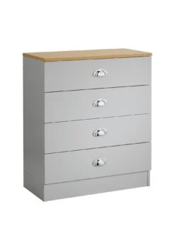Lloyd Pascal Henley 4 Drw Chest With Cup Handles -FurniHaven Shop TAMCV SQ3 0000000311 GREY OAK SLa