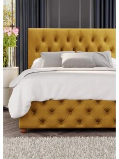 Laurence Llewelyn-Bowen Luna Ottoman King Bed -FurniHaven Shop TD4RR SQ3 0000001323 OCHRE SLd
