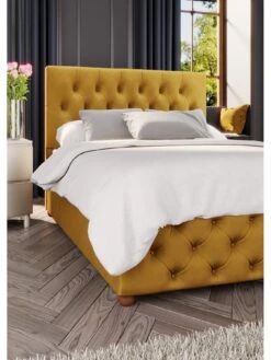 Laurence Llewelyn-Bowen Luna Ottoman King Bed -FurniHaven Shop TD4RR SQ4 0000001323 OCHRE SLd1
