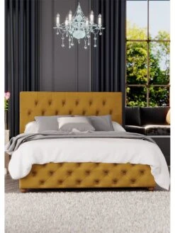 Laurence Llewelyn-Bowen Luna Ottoman King Bed -FurniHaven Shop TD4RR SQ6 0000001323 OCHRE SLd3