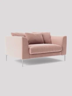 Swoon Alena Fabric Love Seat - Easy Velvet -FurniHaven Shop TKRDP SQ2 0000000591 BLUSH SLa