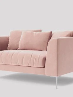 Swoon Alena Fabric Love Seat - Easy Velvet -FurniHaven Shop TKRDP SQ3 0000000591 BLUSH DGy