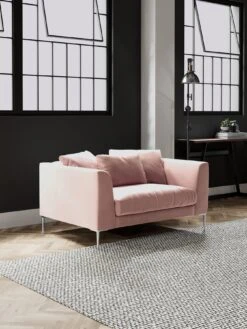 Swoon Alena Fabric Love Seat - Easy Velvet -FurniHaven Shop TKRDP SQ5 0000000591 BLUSH SLb