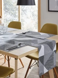 Catherine Lansfield Larrson Geo Set Of 2 Grey Placemats -FurniHaven Shop TLLYM SQ3 0000000005 GREY SLd1