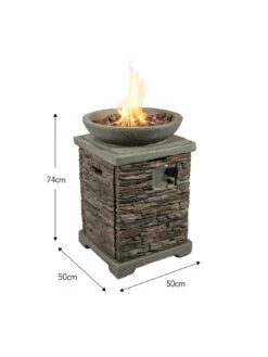 Teamson Home Gas Fire Pit Stone With Lava Rock -FurniHaven Shop TM7FJ SQ2 0000000088 NO COLOR SLd