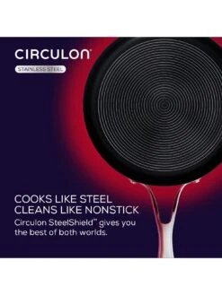 Circulon Steel Shield Stainless Steel Induction Non-stick 5 Piece Pan Set With Bonus Tool -FurniHaven Shop TMW4J SQ3 0000000166 STAINLESS STEEL SLd1