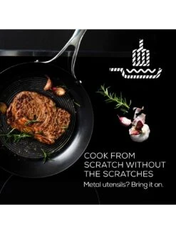 Circulon Steel Shield Stainless Steel Induction Non-stick 5 Piece Pan Set With Bonus Tool -FurniHaven Shop TMW4J SQ4 0000000166 STAINLESS STEEL SLd2