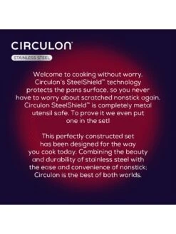 Circulon Steel Shield Stainless Steel Induction Non-stick 5 Piece Pan Set With Bonus Tool -FurniHaven Shop TMW4J SQ6 0000000166 STAINLESS STEEL SLd4