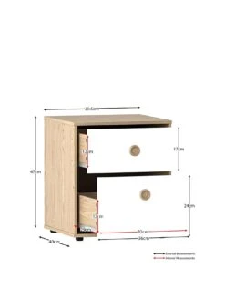 Vida Designs Neptune 2 Drawer Bedside Table 8 Vida Designs Neptune 2 Drawer Bedside Table -FurniHaven Shop TPXMJ SQ3 0000000010 WHITE OAK SLa