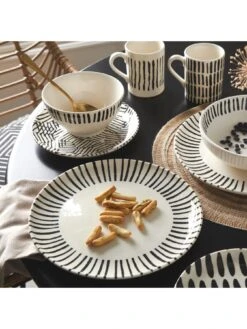 Very Home Mono Dash 12 Piece Dinner Set - Monochrome 7 Very Home Mono Dash 12 Piece Dinner Set - Monochrome -FurniHaven Shop TQACF SQ2 0000000830 MONOCHROME SLd
