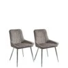Very Home Pair Of Alisha Standard Chrome Legged Dining Chairs - Grey/Chrome -FurniHaven Shop TQM4R SQ1 0000013211 GREY CHROME SLf