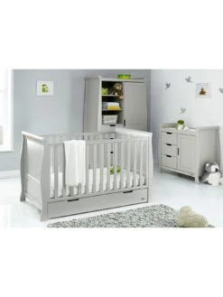 Obaby Stamford Classic Sleigh 3-Piece Room Set - Warm Grey -FurniHaven Shop TTEJW SQ2 0000000005 GREY RSr