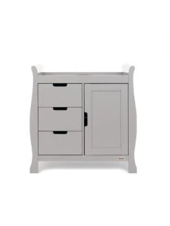 Obaby Stamford Classic Sleigh 3-Piece Room Set - Warm Grey -FurniHaven Shop TTEJW SQ5 0000000005 GREY SLd1