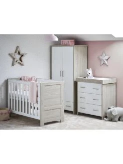 Obaby Nika Mini 3-Piece Room Set - Grey Wash/White -FurniHaven Shop TTEKQ SQ2 0000000361 WHITE GREY RSr