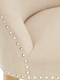 Very Home Warwick Chenille Pair Of Standard Dining Chairs - Natural/Oak Effect - FSC® Certified -FurniHaven Shop TTH7N SQ4 0000000970 NATURAL OAK SLd