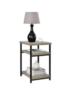 Dorel Home Elmwood End Table -FurniHaven Shop TU44C SQ4 0000006131 GREY OAK SLd