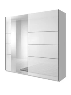 Very Home Beta 2 Door Gloss Sliding Mirrored Wardrobe - FSC® Certified -FurniHaven Shop TUNNR SQ3 0000000013 WHITE SLa