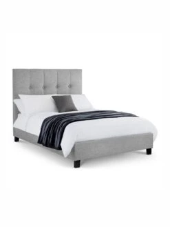 Julian Bowen Sorrento High Headboard Bed -FurniHaven Shop TURCH SQ2 0000000215 LIGHT GREY RSr