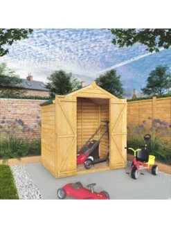 MERCIA 4 X 6 Ft Overlap Apex Windowless Shed With Double Doors - FSC® Certified -FurniHaven Shop TUTJF SQ2 0000000099 N A SLd