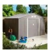 Rowlinson Trentvale 10 X 8ft Metal Apex Shed - Light Grey -FurniHaven Shop TVNFX SQ1 0000000088 NO COLOR SLf