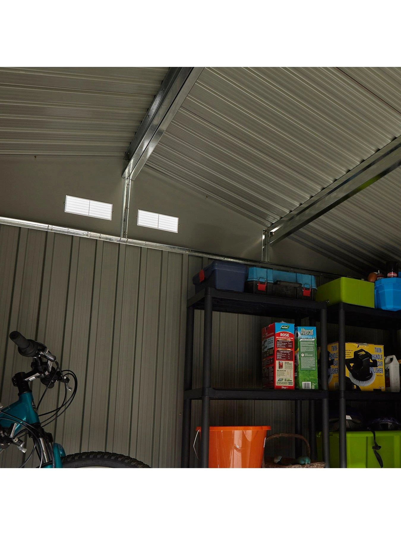Rowlinson Trentvale 10 X 8ft Metal Apex Shed - Light Grey 5 Rowlinson Trentvale 10 X 8ft Metal Apex Shed - Light Grey - Image 3