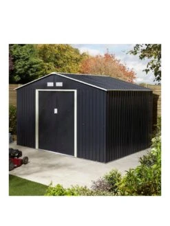 Rowlinson Trentvale 10 X 8 Ft Metal Apex Shed - Dark Grey