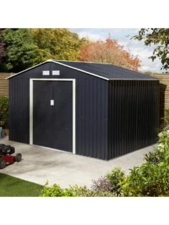 Rowlinson Trentvale 10 X 8 Ft Metal Apex Shed - Dark Grey -FurniHaven Shop TVNGA SQ4 0000000088 NO COLOR SLd2
