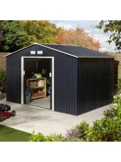 Rowlinson Trentvale 10 X 8 Ft Metal Apex Shed - Dark Grey -FurniHaven Shop TVNGA SQ5 0000000088 NO COLOR SLd3