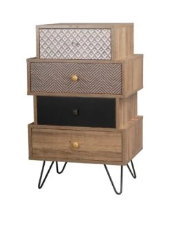 LPD Furniture Casablanca 4 Drawer Chest -FurniHaven Shop TWFNJ SQ3 0000000006 OAK SLa