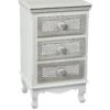 LPD Furniture Brittany 3 Drawer Bedside Table -FurniHaven Shop TWLWM SQ1 0000000361 WHITE GREY SLf