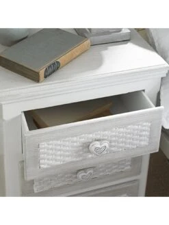 LPD Furniture Brittany 3 Drawer Bedside Table -FurniHaven Shop TWLWM SQ4 0000000361 WHITE GREY SLd