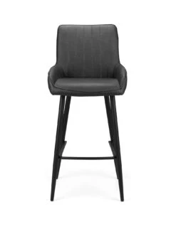 Julian Bowen Soho Faux Leather Barstool - Black -FurniHaven Shop TWMLF SQ3 0000000004 BLACK SLa