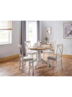 Julian Bowen Davenport 106 Cm Round Pedestal Table - Grey/Oak -FurniHaven Shop TX3YV SQ2 0000000311 GREY OAK RSr