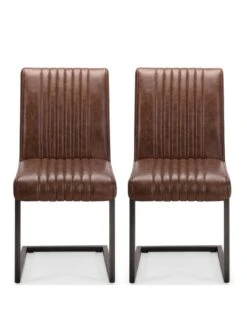 Julian Bowen Brooklyn Pair Of Dining Chairs 8 Julian Bowen Brooklyn Pair Of Dining Chairs -FurniHaven Shop TX46G SQ2 0000000143 BROWN SLf