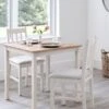 Julian Bowen Coxmoor Set Of 2 Solid Oak Dining Chairs - Ivory -FurniHaven Shop TX4K9 SQ1 0000000010 WHITE OAK RSr