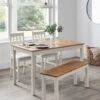 Julian Bowen Coxmoor Dining Table + 2 Chairs And 1 Bench -FurniHaven Shop TX4KE SQ1 0000000010 WHITE OAK RSr