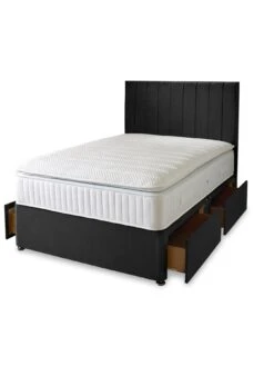 Shire Beds Liberty Velvet Suede Padded Superking Headboard -FurniHaven Shop TXCDK SQ4 0000000004 BLACK SLd