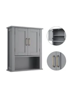 Teamson Home Mercer Wall-Mount Cabinet -FurniHaven Shop TY7FQ SQ4 0000000005 GREY SLd