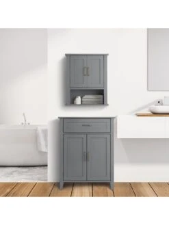 Teamson Home Mercer Wall-Mount Cabinet -FurniHaven Shop TY7FQ SQ6 0000000005 GREY SLd2